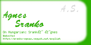 agnes sranko business card